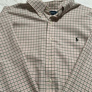Ralph Lauren long sleeve button down xxl cream, pink, green